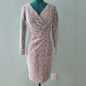 SOLD | Ralph Lauren Textured Tweed Black and White Long Sleeve Dress